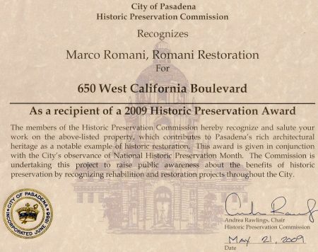 Historic Preservation Award